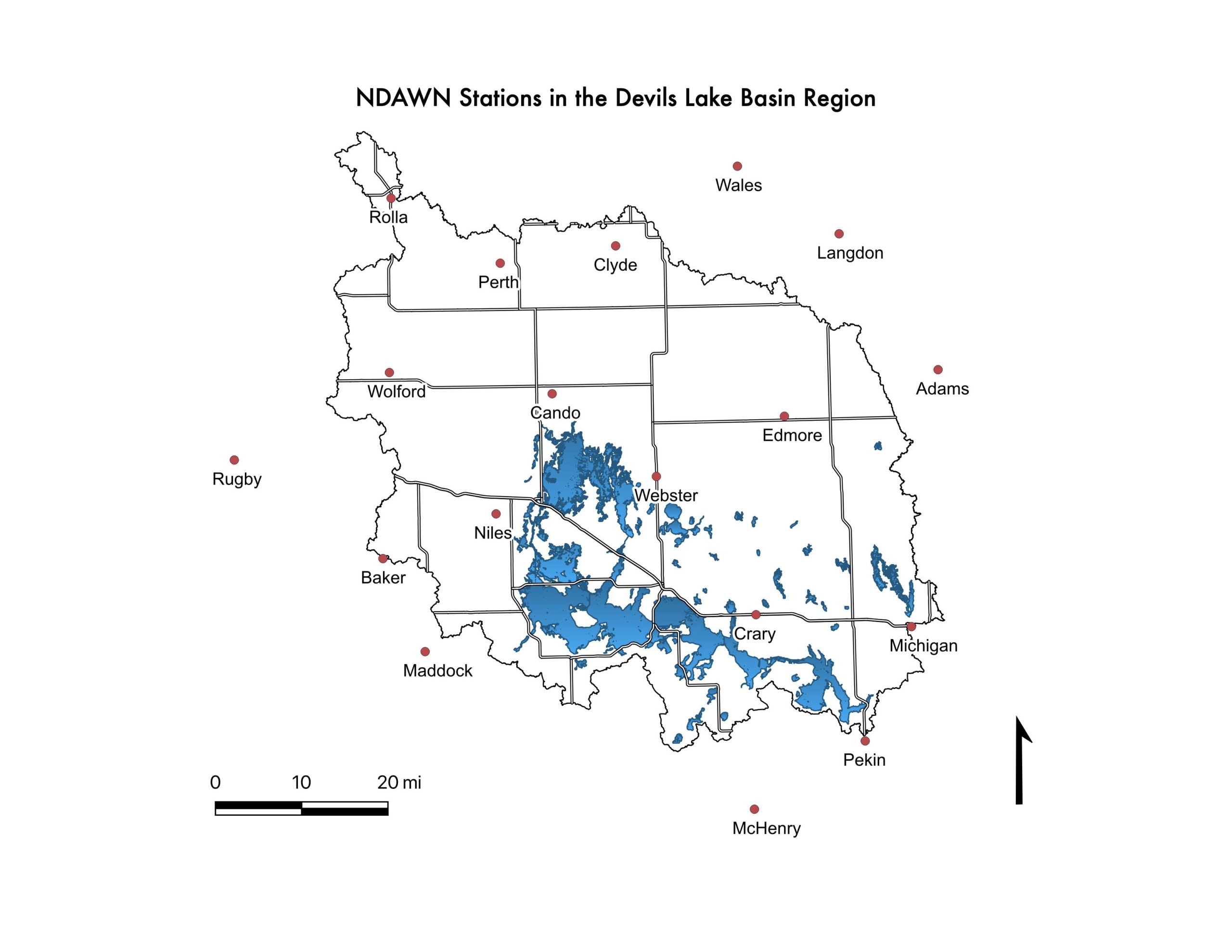 devils lake basin map