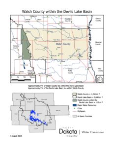 Walsh County within the Devils Lake Basin
